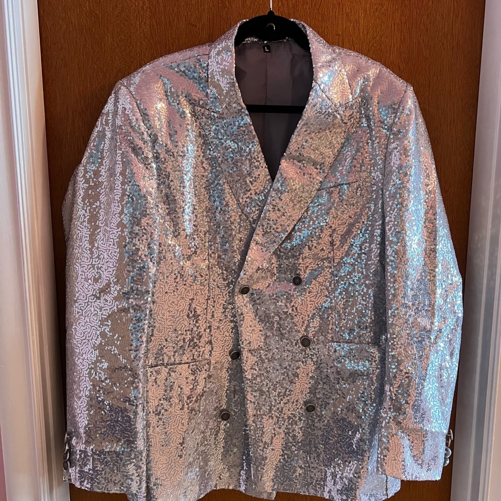 Silver Sequin Blazer